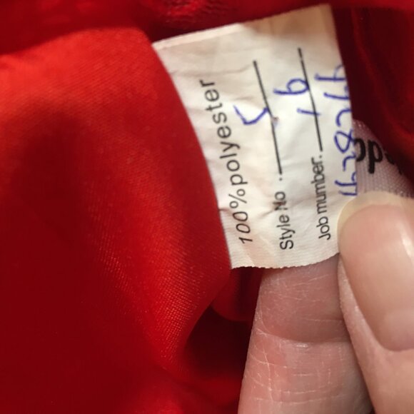 Size 16 chiffon long evening dress  formal gown true red chest 38" padded - Picture 6 of 8